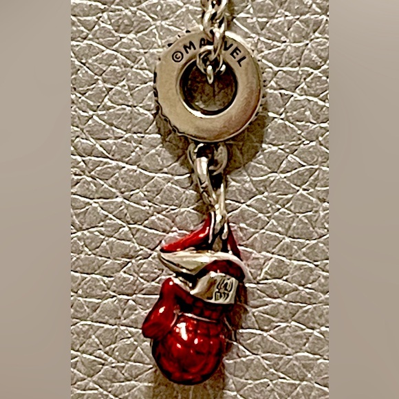 Pandora Marvel Hanging Spider-Man Sterling Silver Dangle Charm and Necklace - Picture 4 of 10